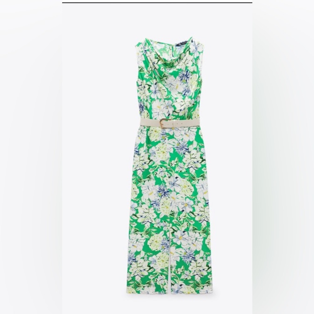 SOLD SOLD BNWT ZARA FLORAL PRINT BELTED JUMPSUIT SZ XS SOLD